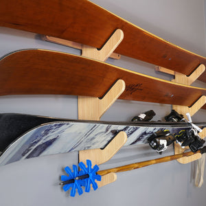 Bamboo Wood Ski Rack with Poles - Grassracks Hallsteiner Trip