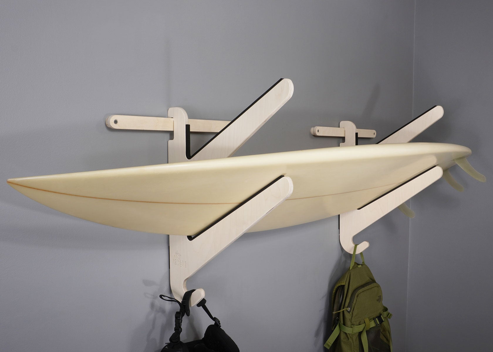 Surfboard Wall Hooks Wood