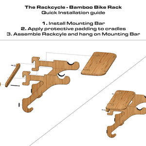 Indoor Bike Shelf Installation Instructions - Grassracks Rackcycle Bamboo Bike Rack