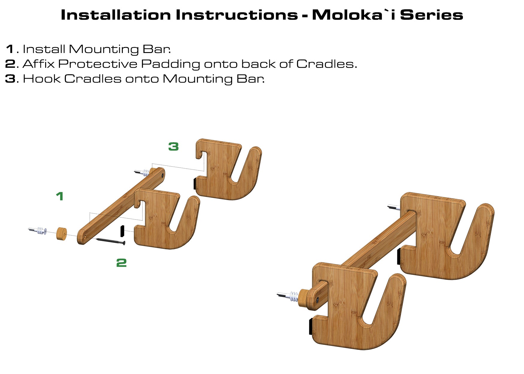 Skateboard Rack Installation Instructions - Bamboo Snowboard Rack by Grassracks