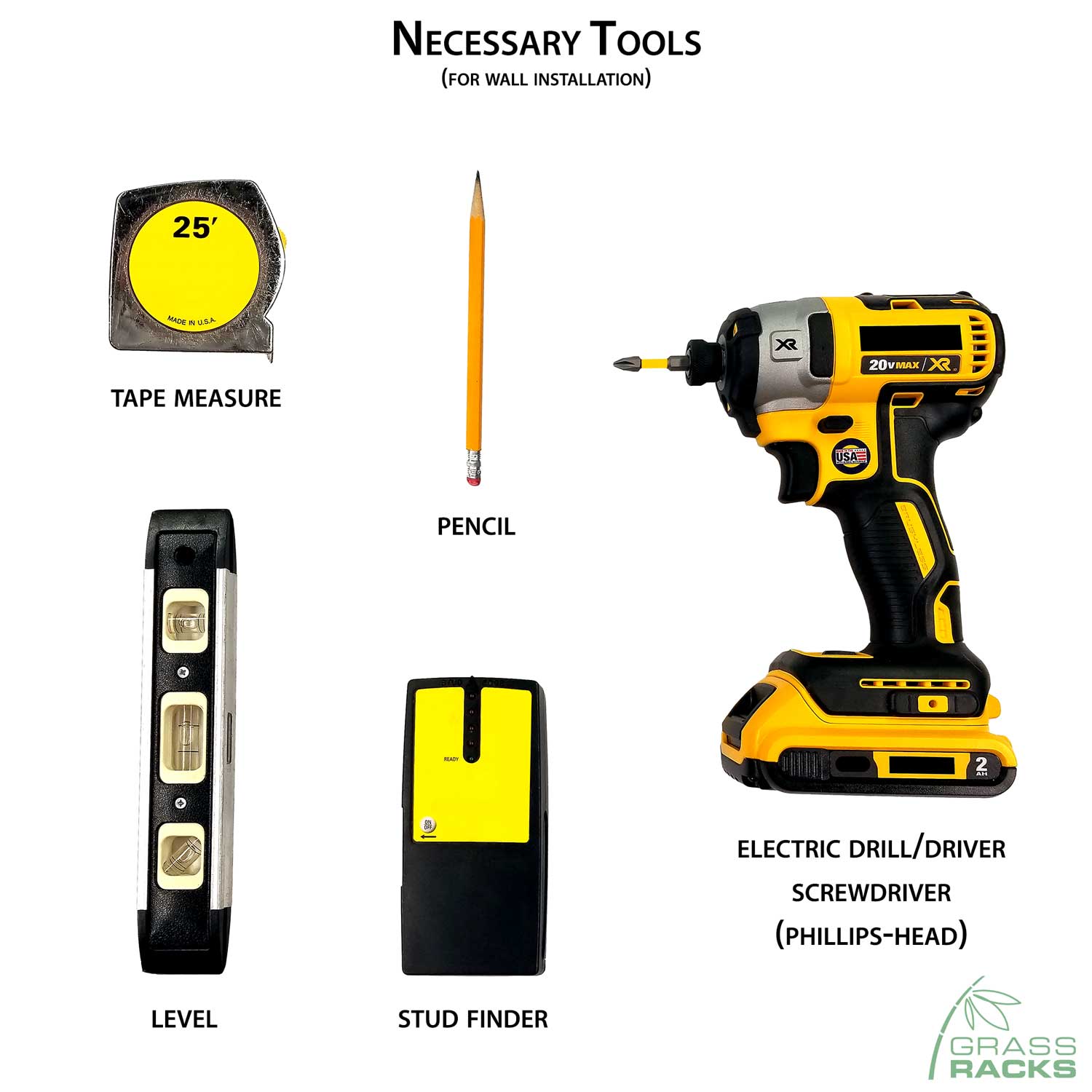 Bike Rack Wall Installation Tools