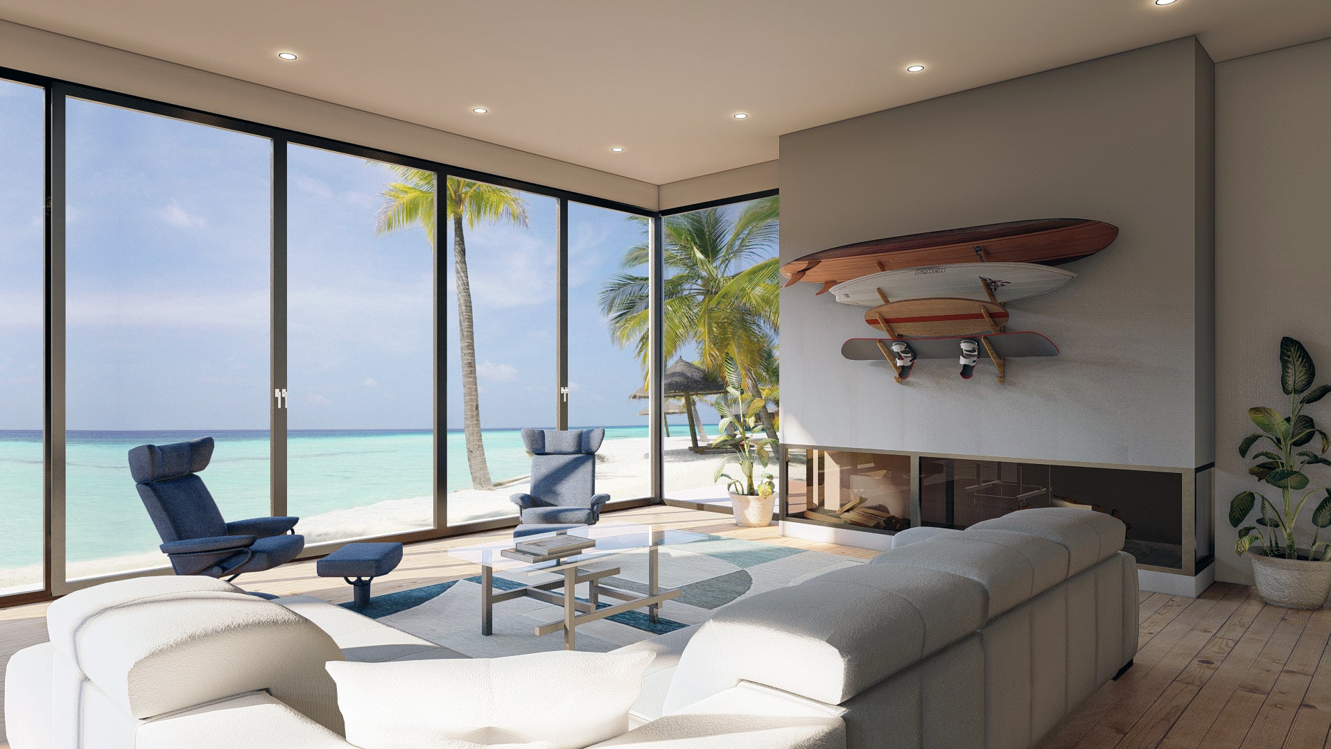 4 Surfboard Wall Mounts - Indoor Board Storage