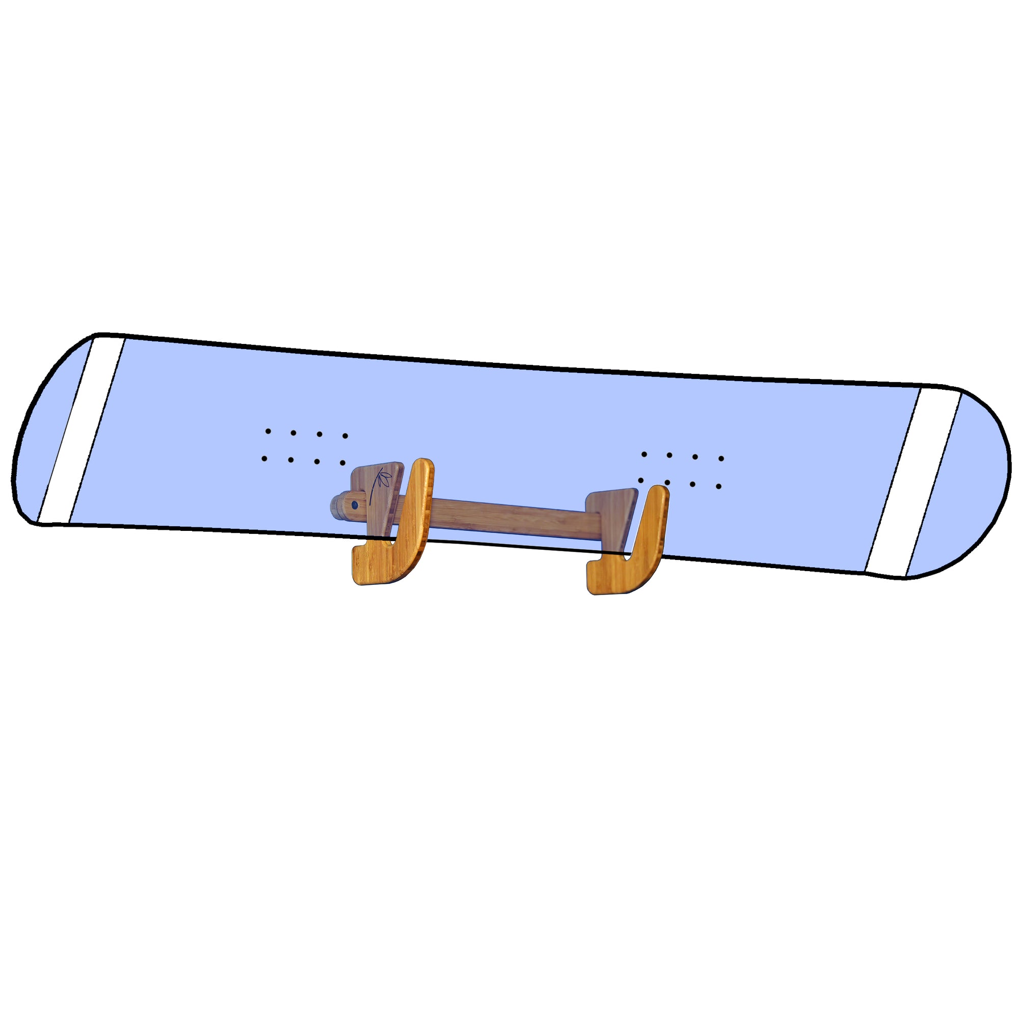 Bamboo Snowboard Display - Wall Display for Snowboards and Skateboards