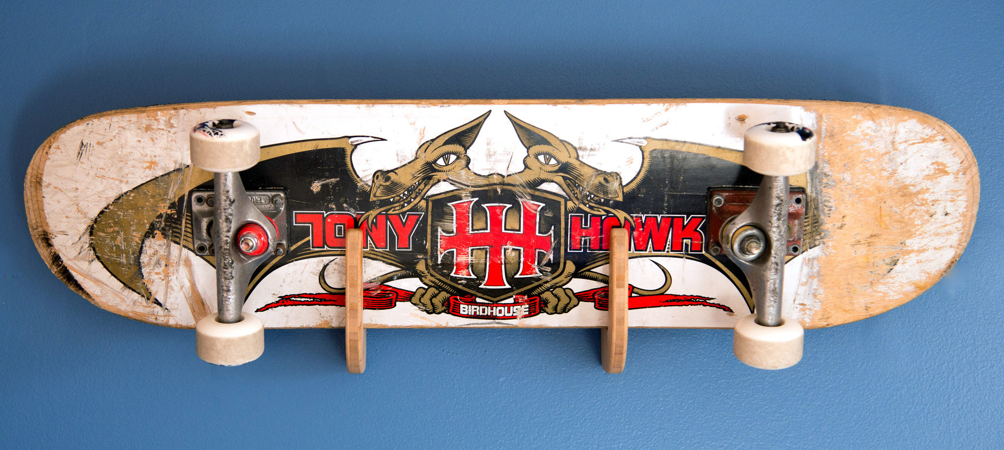 bamboo wall mount display skateboard