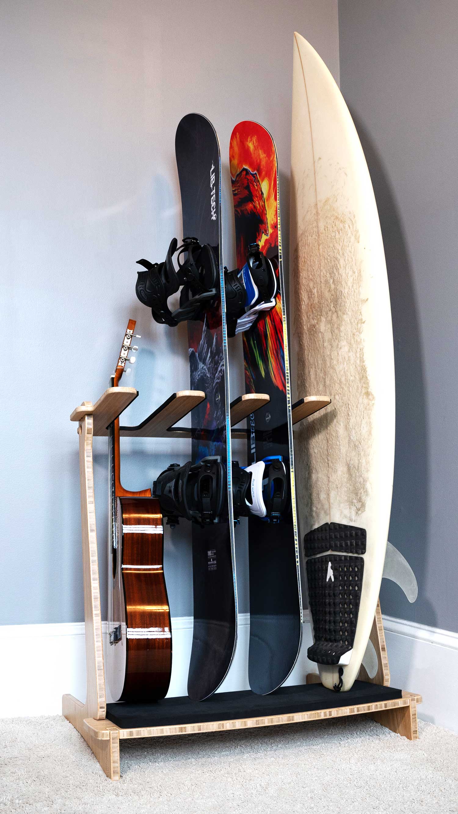 Surfboard Rack | Snowboard Rack | Guitar Stand | Indoor Vertical Freestanding Board Rack