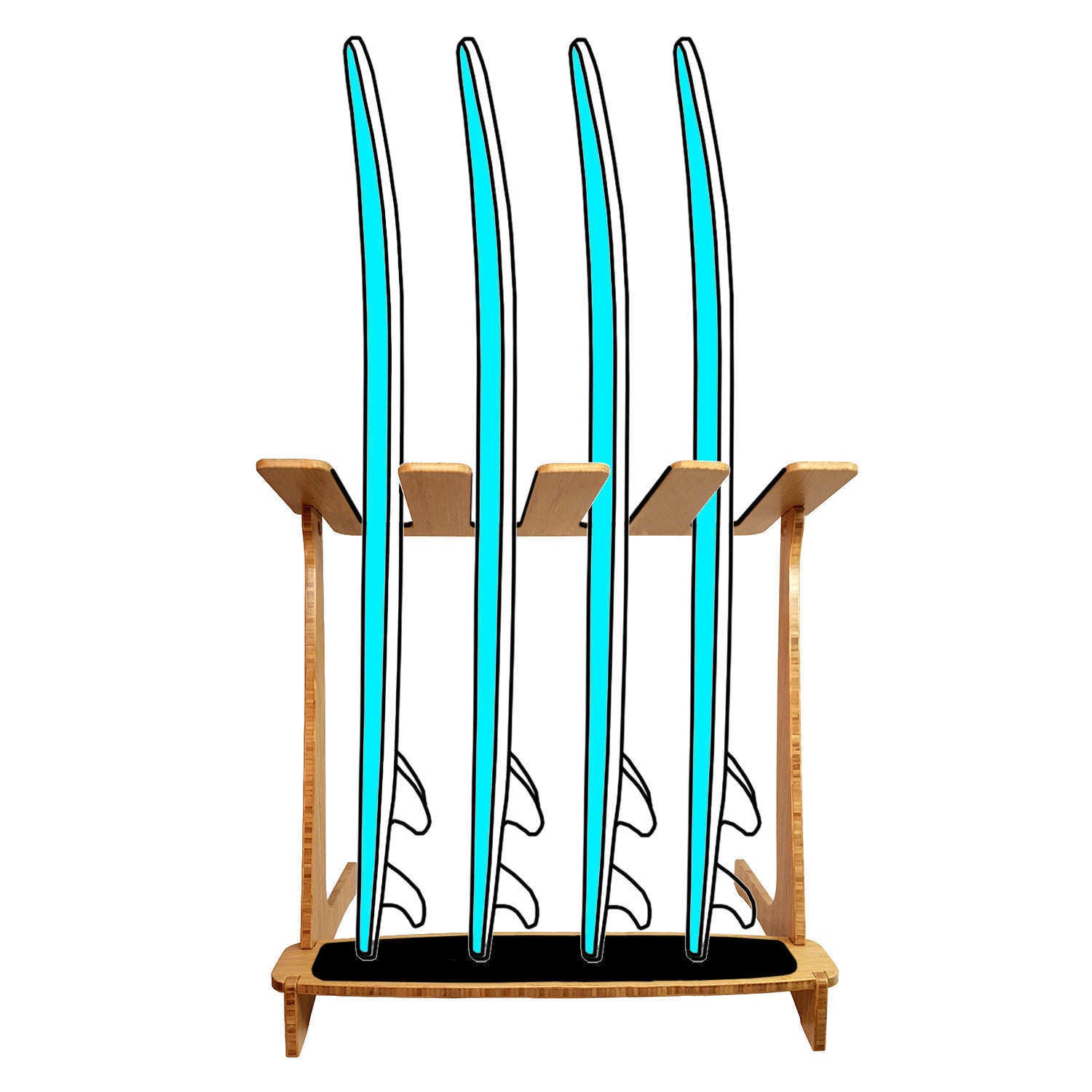 Vertical Freestanding Surfboard Rack & Paddleboard Stand