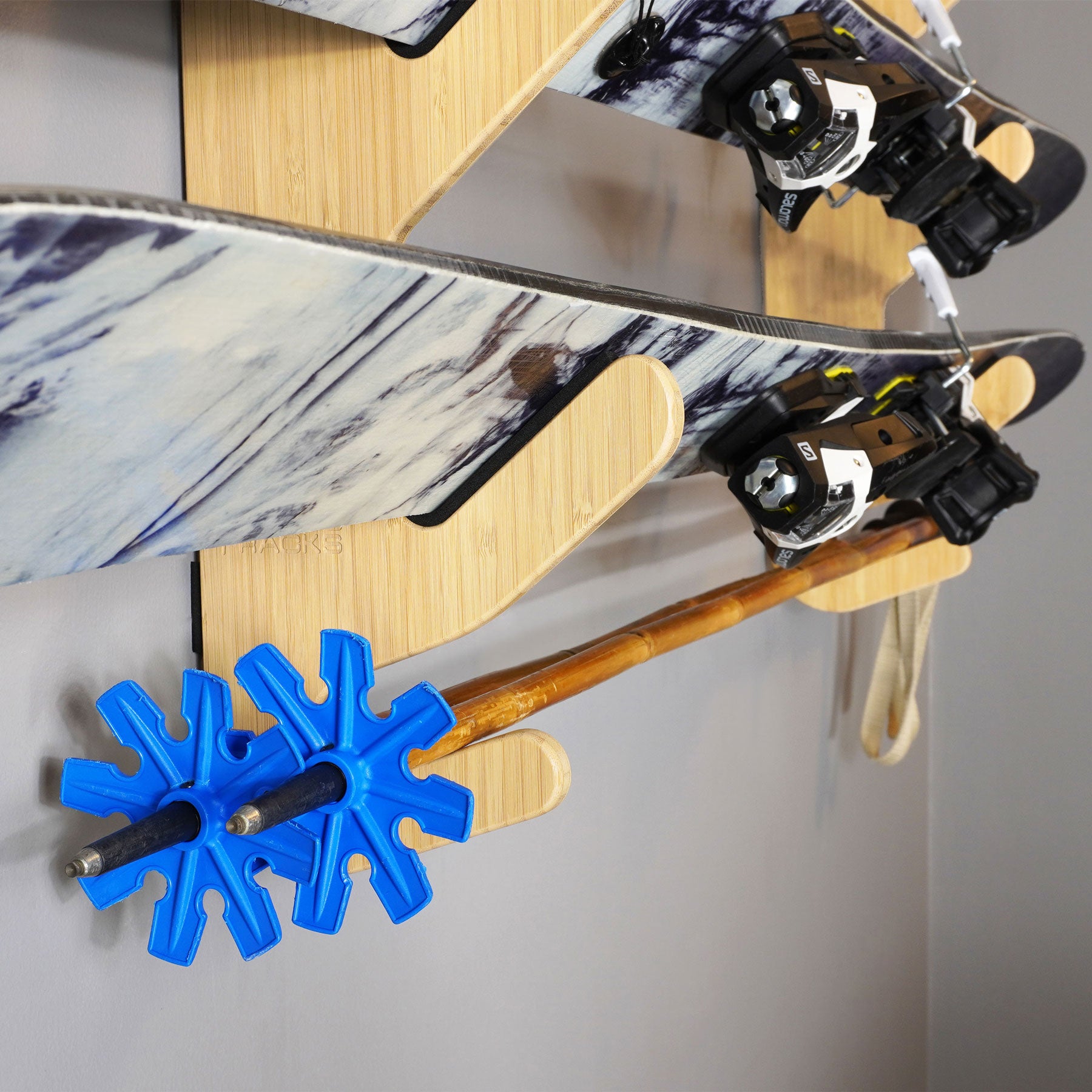 Ski Rack Rails Ski Rack | Bamboo & Birch | Premium Horizontal Ski Storage Mounts ...