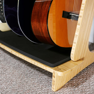 Freestanding Snowboard Rack - Indoor 4 Surfboard Storage & Guitar Rack- Bamboo Grassracks