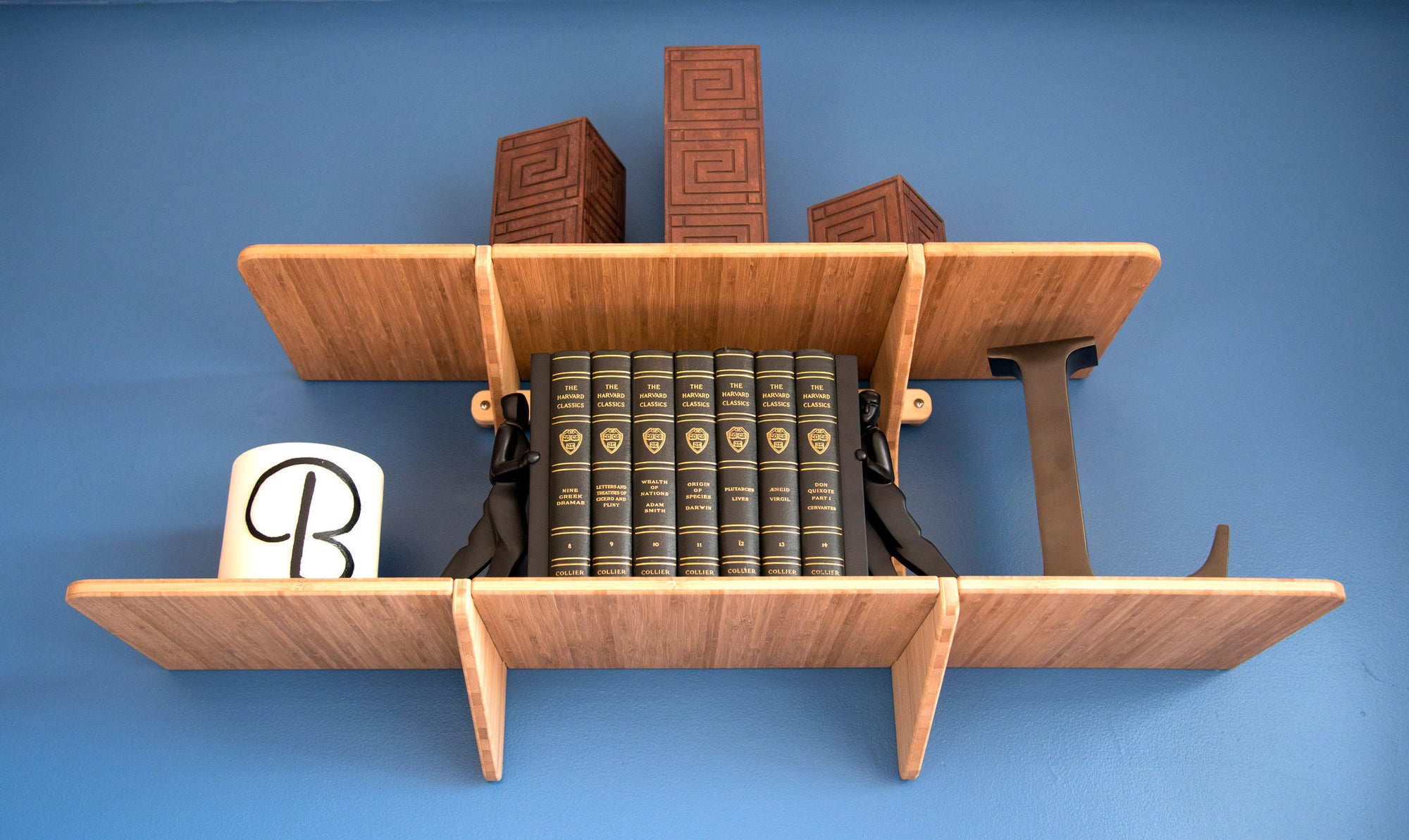 double wall shelf floating display