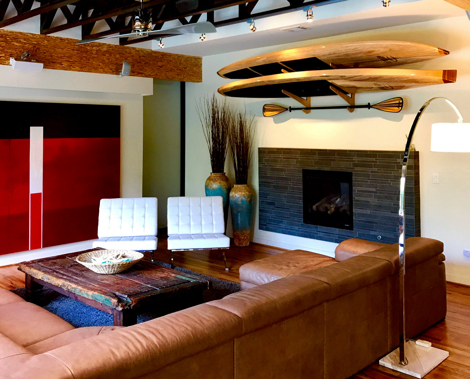 2 Paddleboard Rack - Bamboo