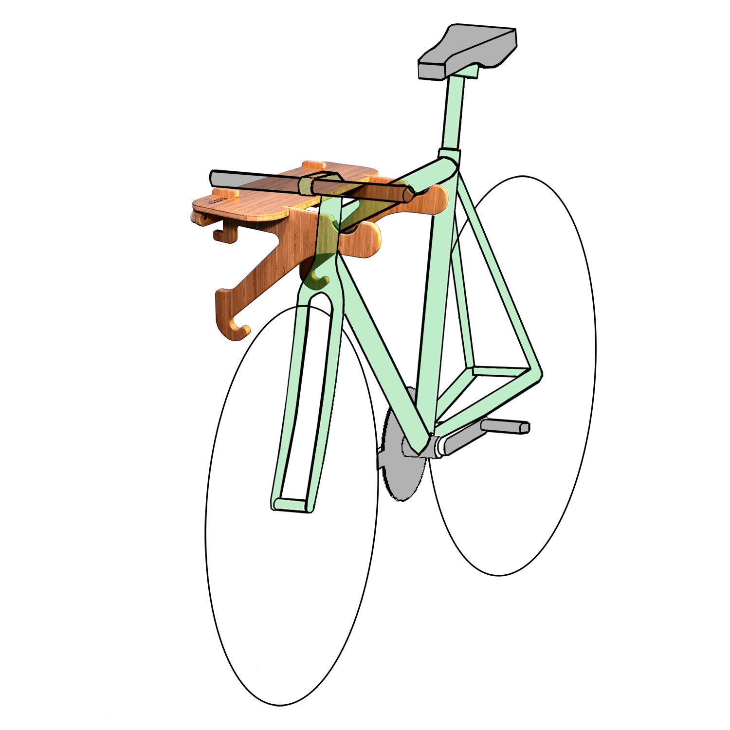 Rackcycle Bamboo 1 Bike Wall Mounted Bike Rack Grassracks Finish: Birch