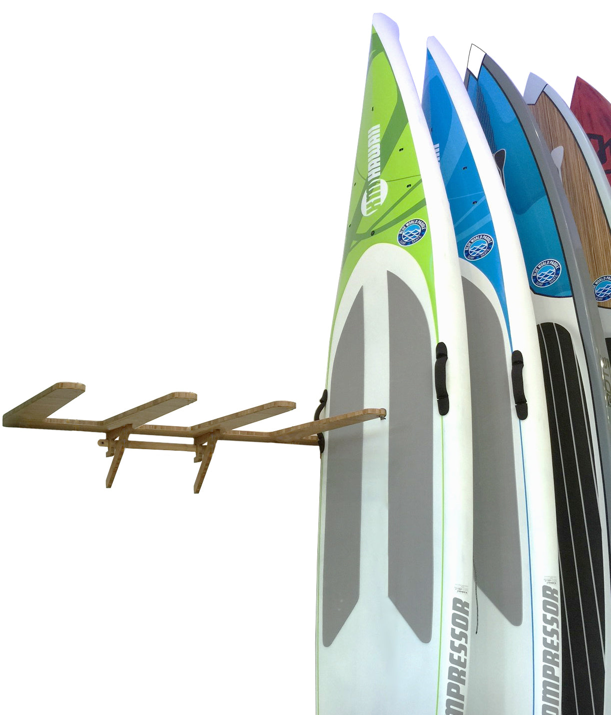 Bamboo & Birch Vertical Wall-Mount SUP Rack | Indoor & Garage Storage ...