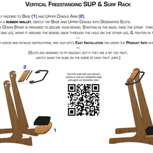 Vertical SUP Rack - Installation Graphic for Freestanding Paddleboard Rack