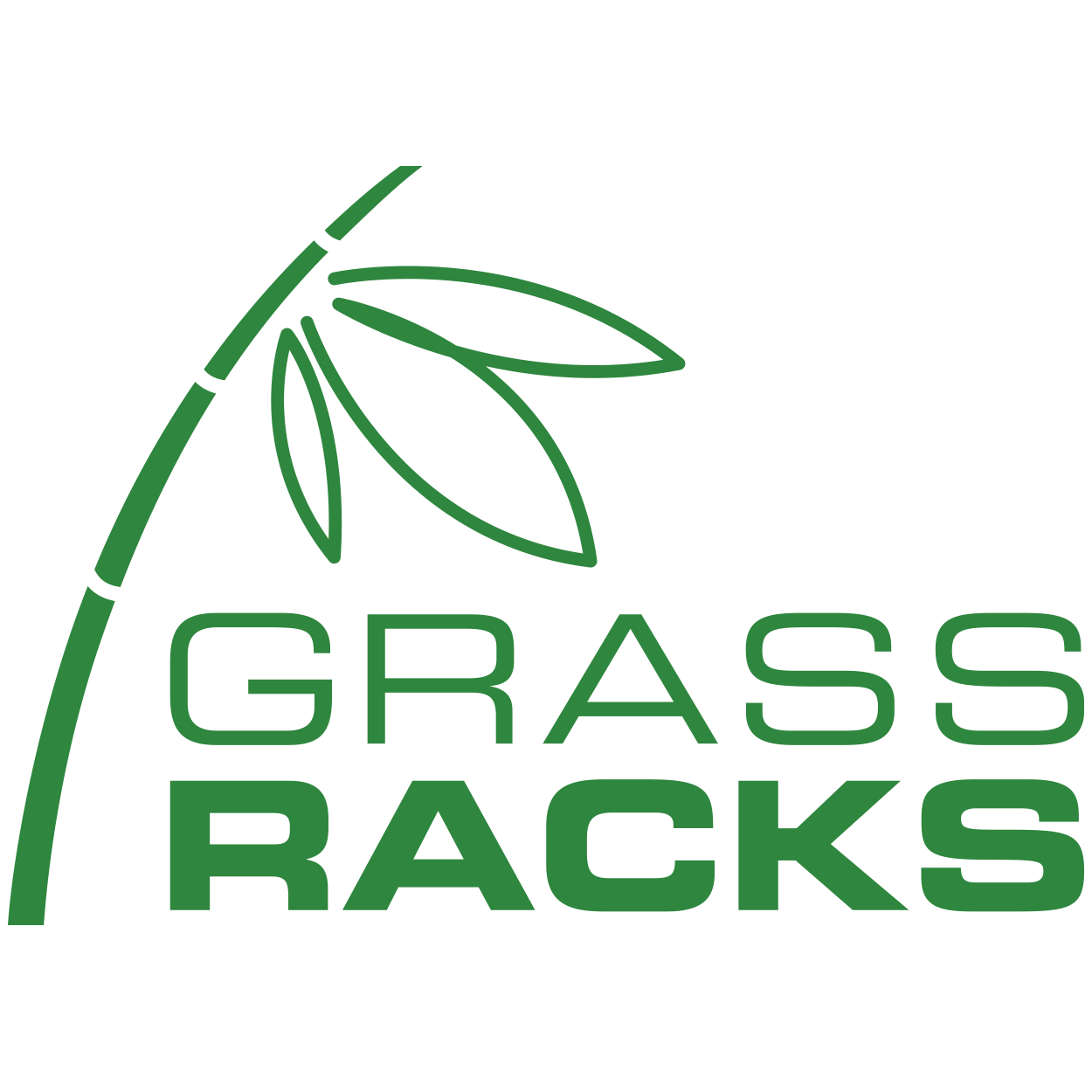 Grassracks Logo - Bamboo Board Racks and Furniture - Vinyl Decal