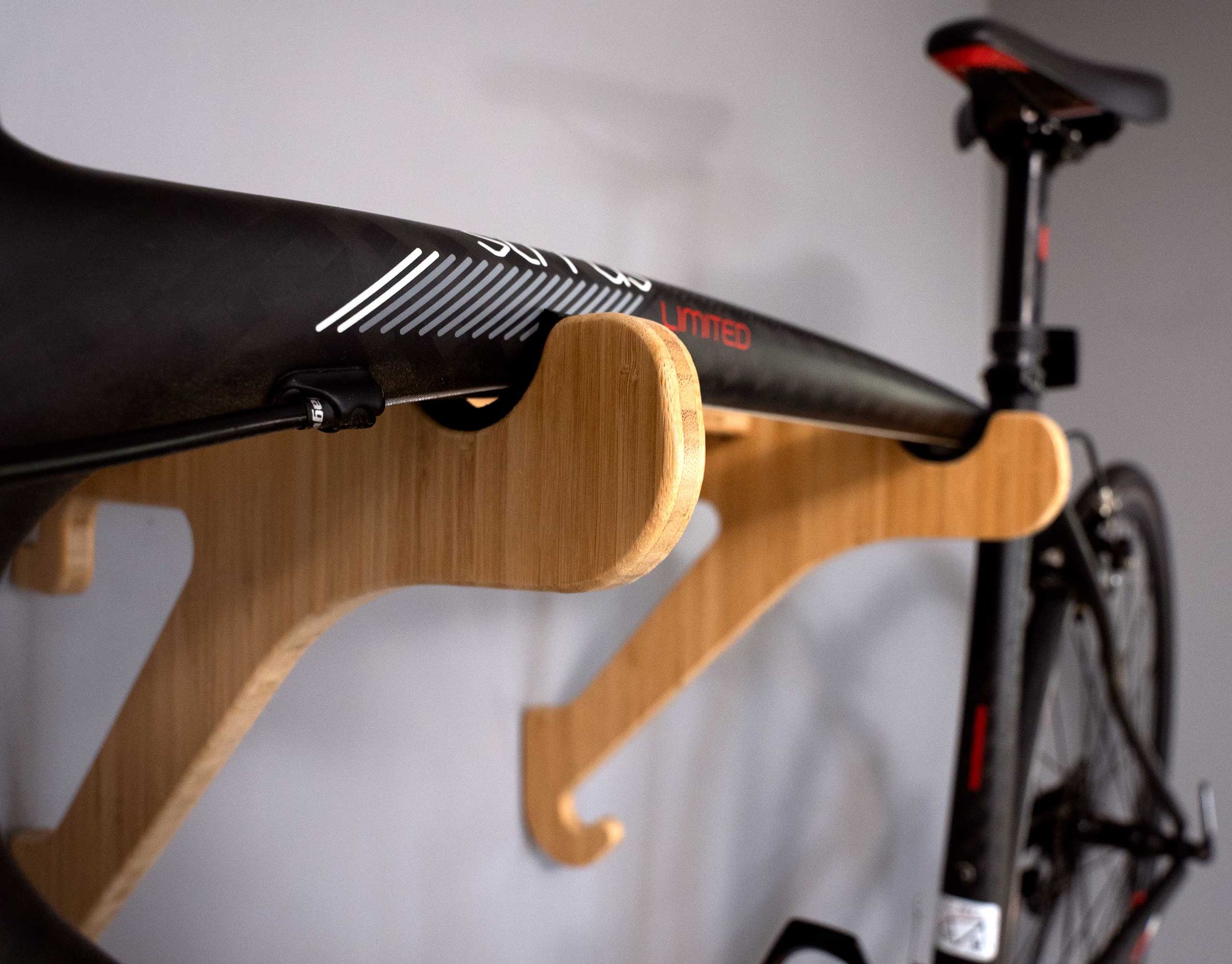 Wall Mounted Road Bike Rack - Bamboo Bike Storage