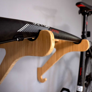 Wall Mounted Road Bike Rack - Bamboo Bike Storage
