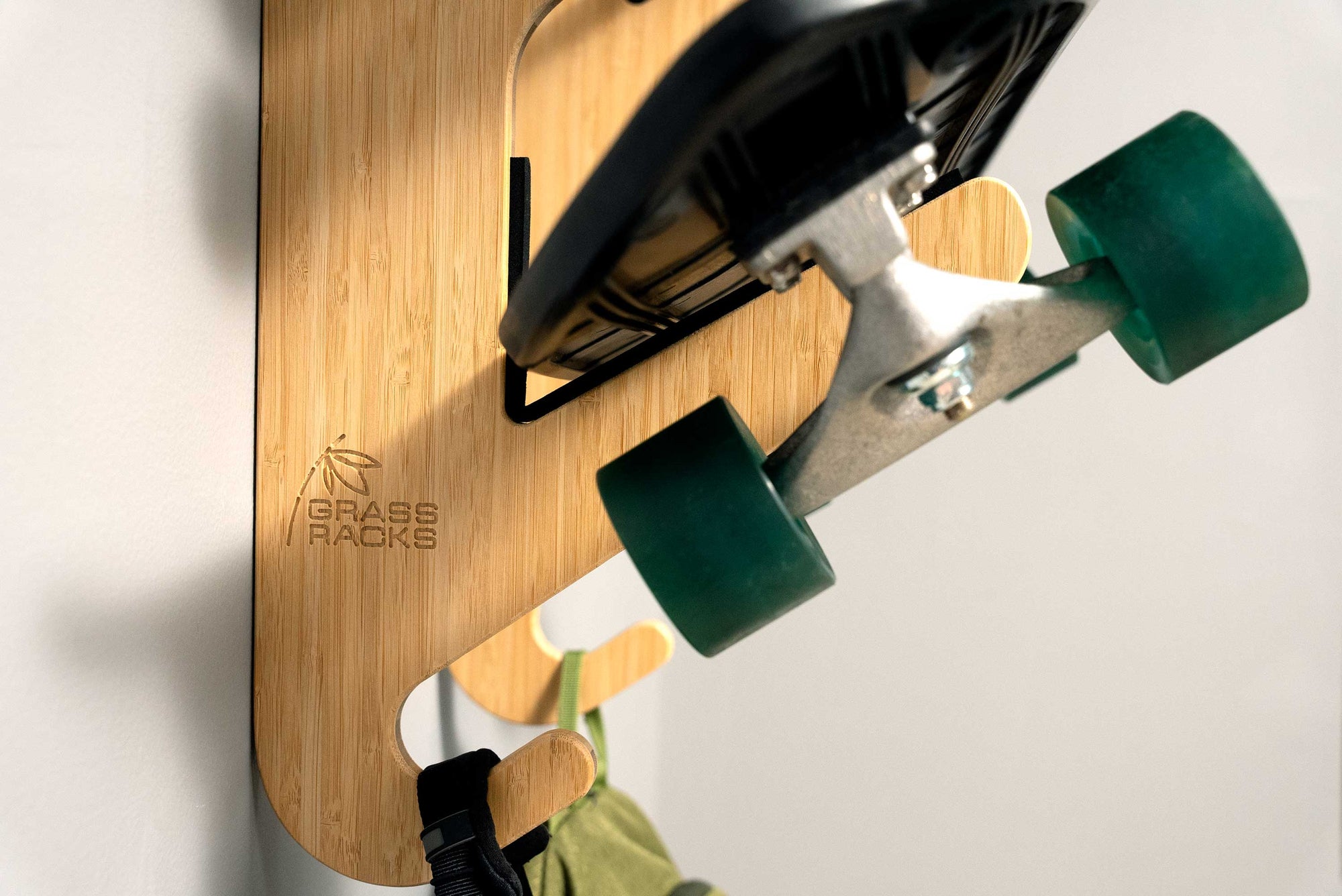 Skateboard Rack with Cruiser and Utility Hooks