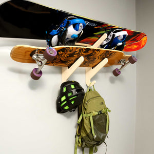 2 Board Rack - Birch Skateboard and Snowboard Rack