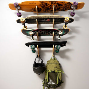 4 Skateboard Rack - Wall Rack for Longboards