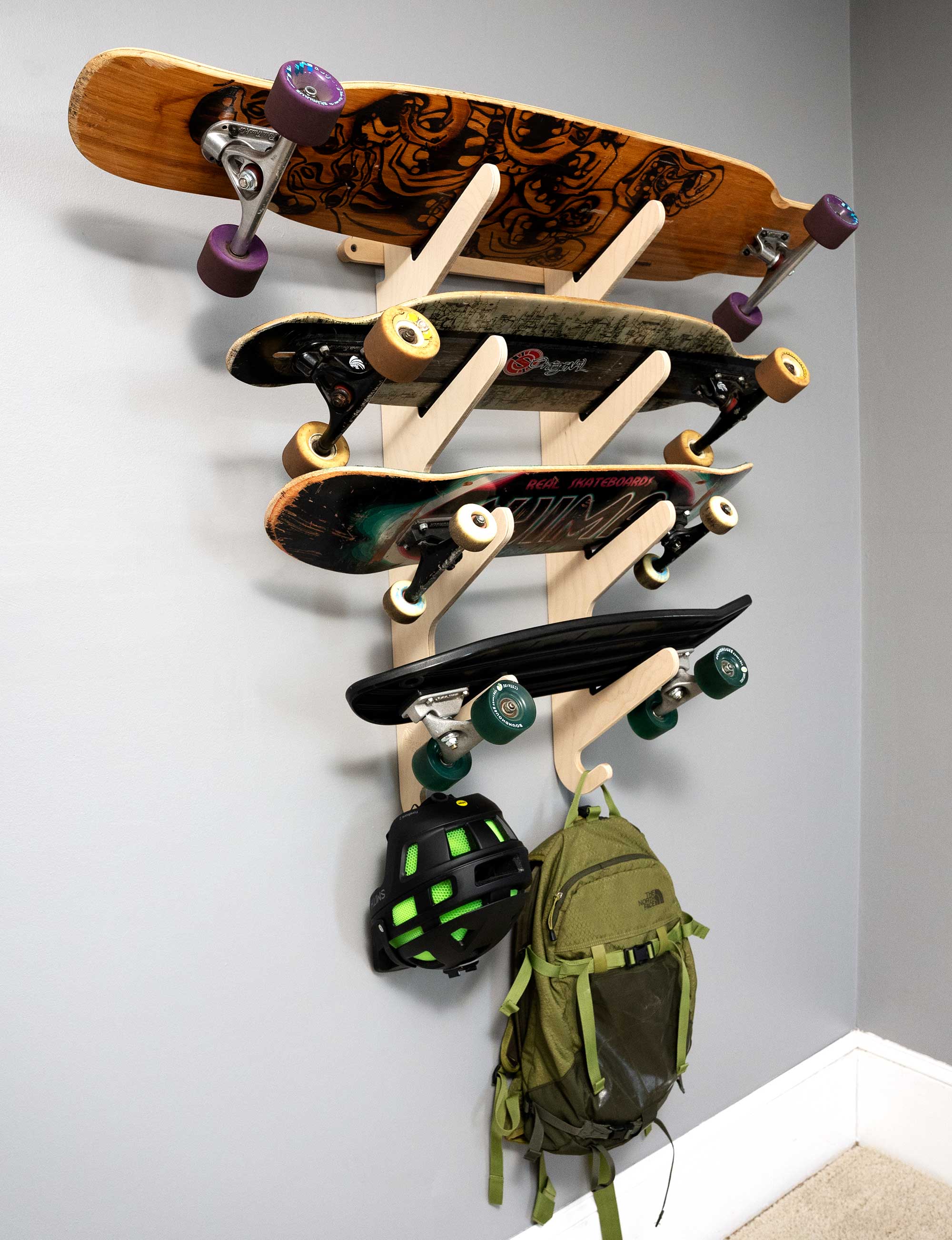 SUPPORT MURAL POUR Snowboard - Fit Snowboard, Longboard Organizer