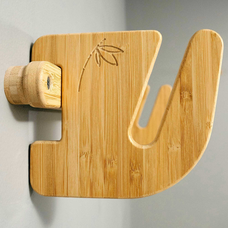 Bamboo & Birch Skateboard Deck Rack | Horizontal Wall-Mount Indoor ...