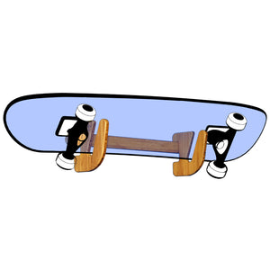 Skateboard Rack - Bamboo Wall Mounted Skate Rack