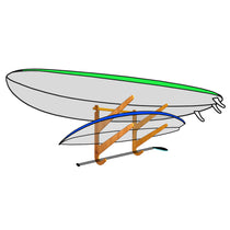 Bamboo SUP Rack - Longboard Display - Wakeboard Storage