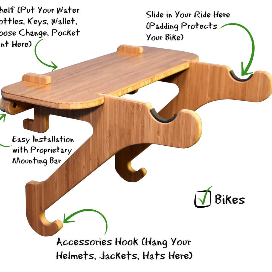 Bamboo Indoor Bike Racks and Wall Mounts | Grassracks - Grassracks ...
