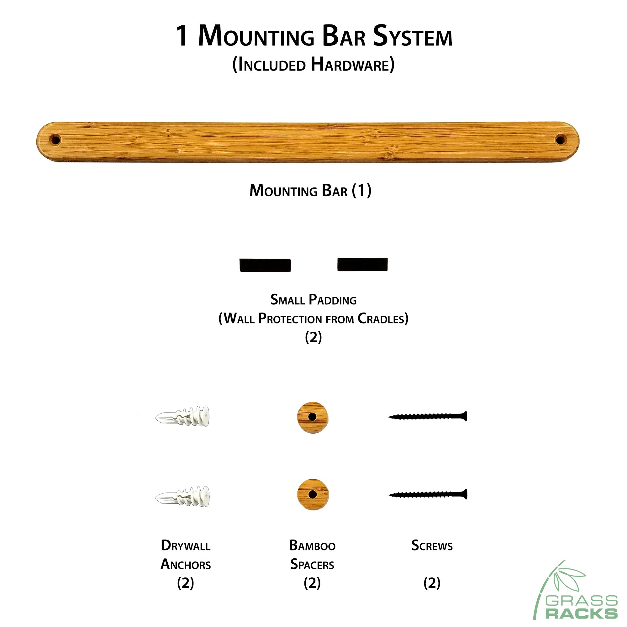 Bamboo Floating Shelf Wall Mounting System