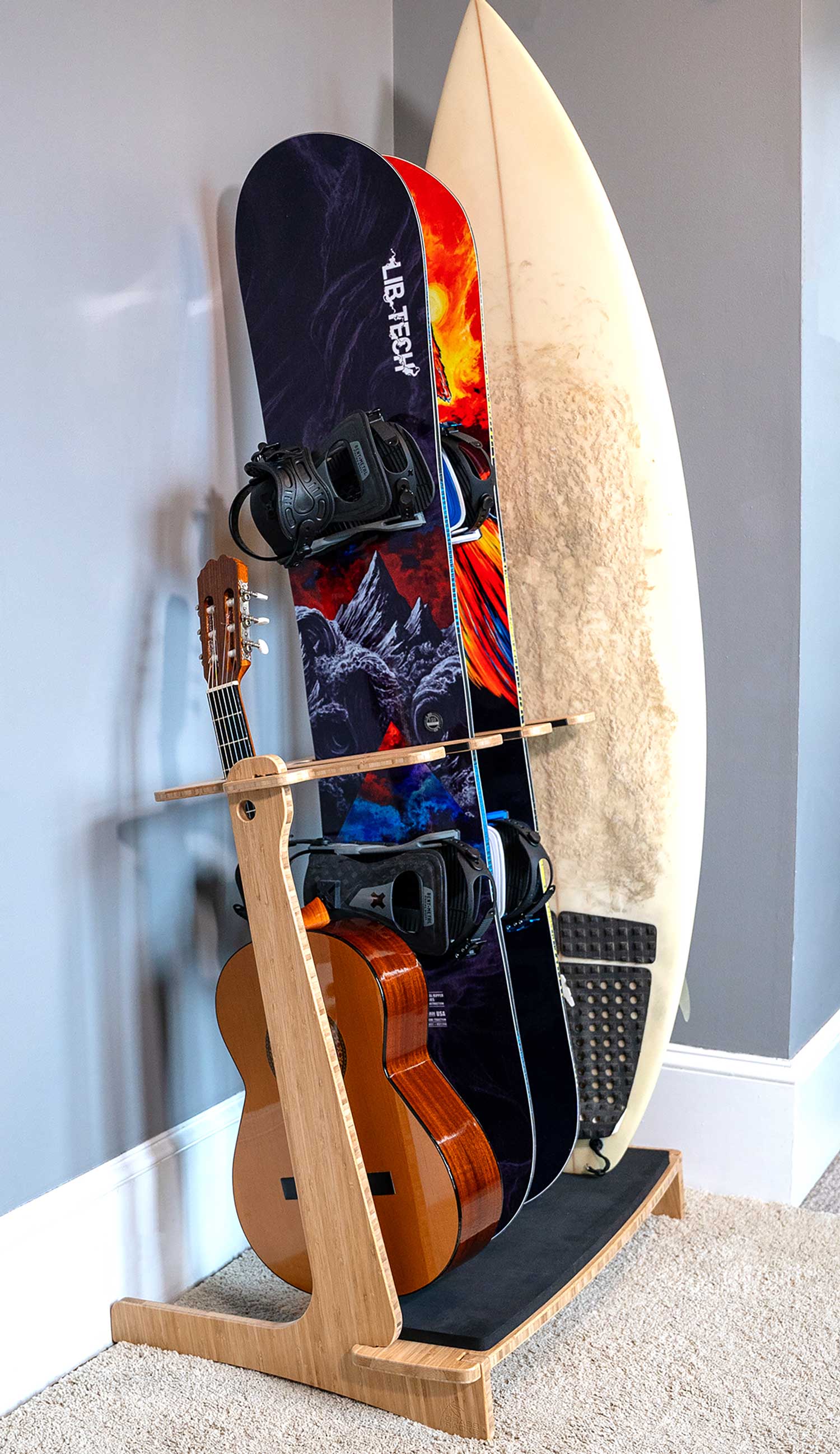 Freestanding Surfboard Rack - Guitar Rack - Snowboard Rack