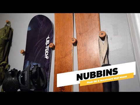 Flush Indoor Ski Rack - Ski Wall Mount - Grassracks Nubbins